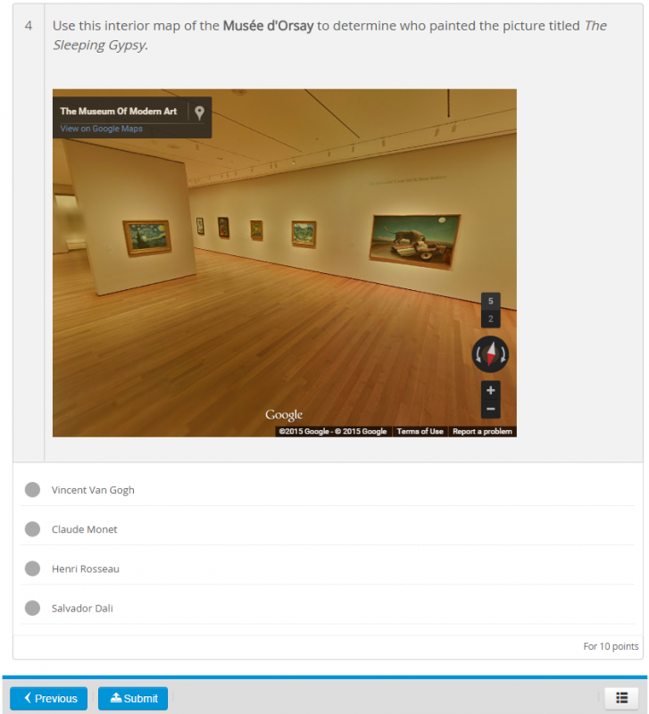 Enhance eLearning Assessment with multimedia google art iFrame alt