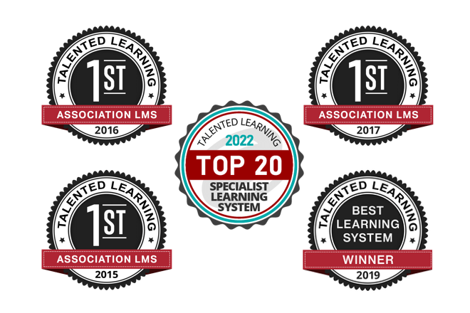 TopClass LMS consistently awarded Best Association LMS since 2015 by Talented Learning