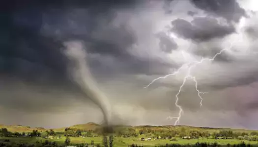 intentional learning is an essential in turbulent times like when a tornado and lightning strike a bucolic valley scene